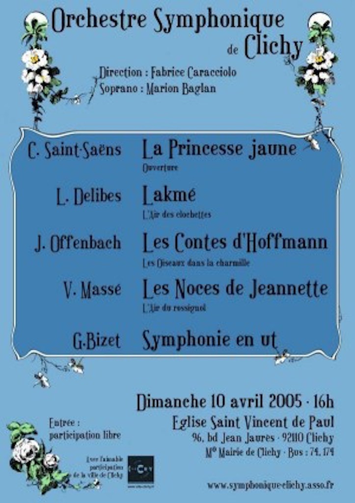OSC - Concert - 10 Avril 2005 - Saint-Saëns, Delibes, Offenbach, Massé, Bizet